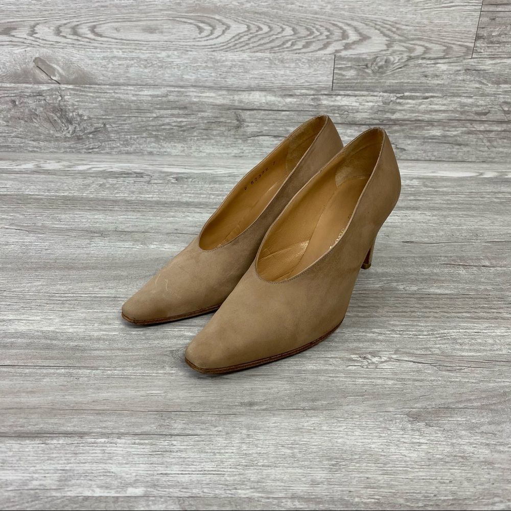 VTG Minimalist Stephane Kelian Tan Leather Pumps